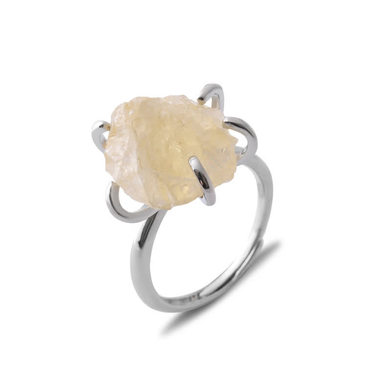 Liora - Bague réglable en cristal naturel à 6 griffes