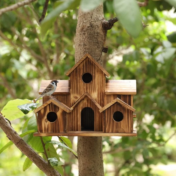 NatureNest - Nichoir en bois fait main pour oiseaux du jardin