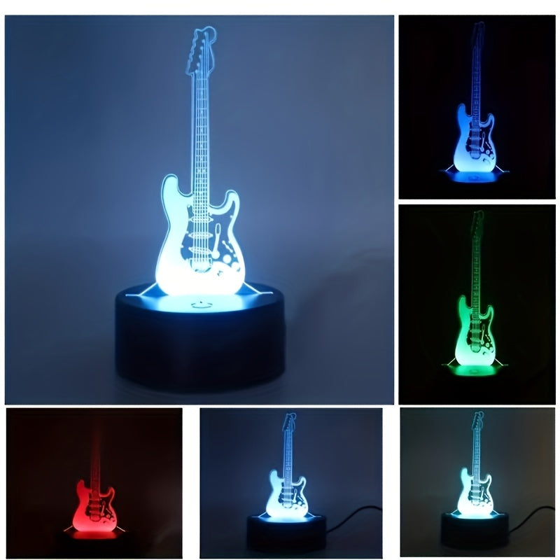 MusicGlow - 3D Guitar Night Light with Multicolor LED