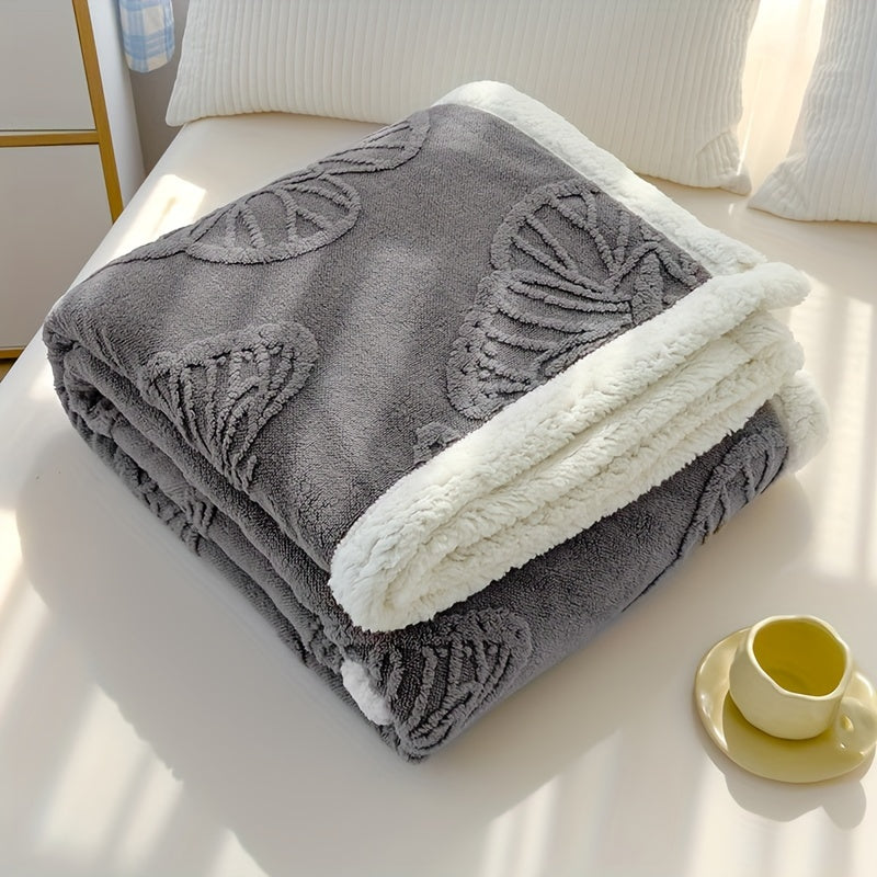 Cozy Luxe - Soft Thick Fleece Throw with Butterfly Embroidery