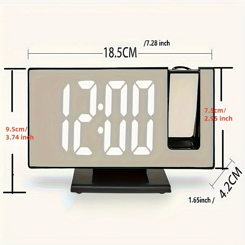 ProTime Clock - Modern Projection Alarm Clock with Mirror Effect