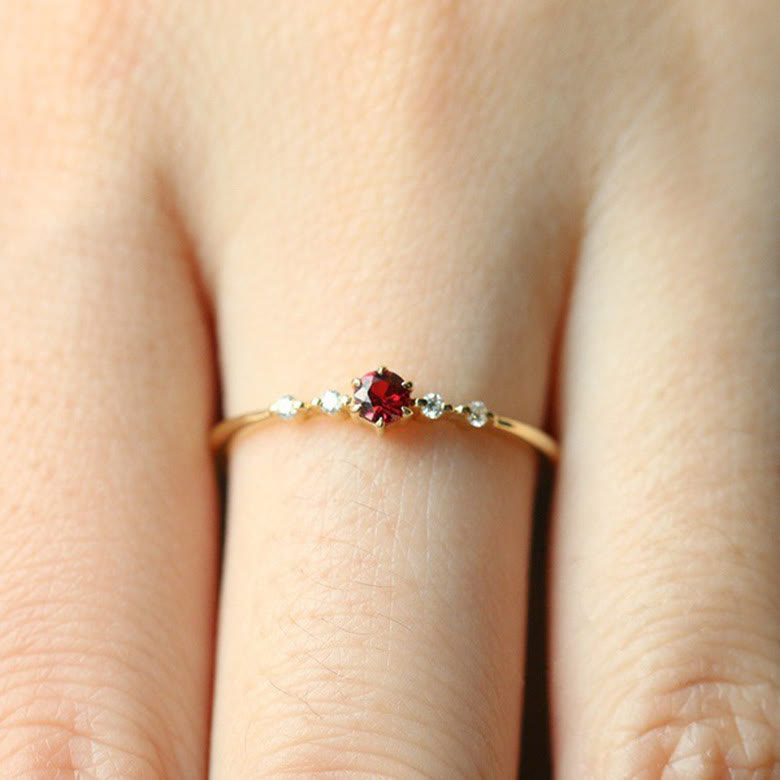Elara - Bague grenat pierre précieuse en or 18K