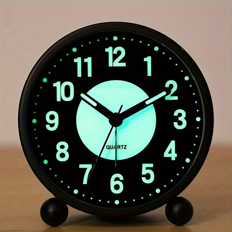 EleganceMetal Clock - Metal Travel Alarm Clock with Night Light