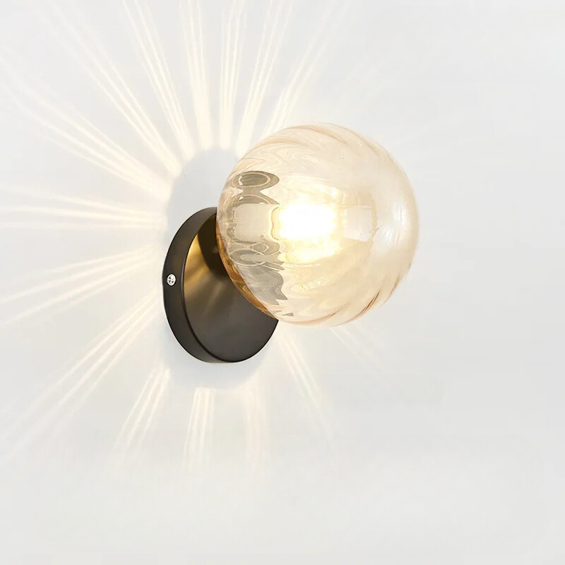 GleamGold - Elegant Gold Glass Wall Sconce