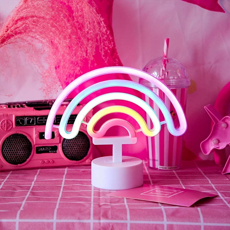 RainbowGlow - Modern Rainbow Neon Lamp with Stand