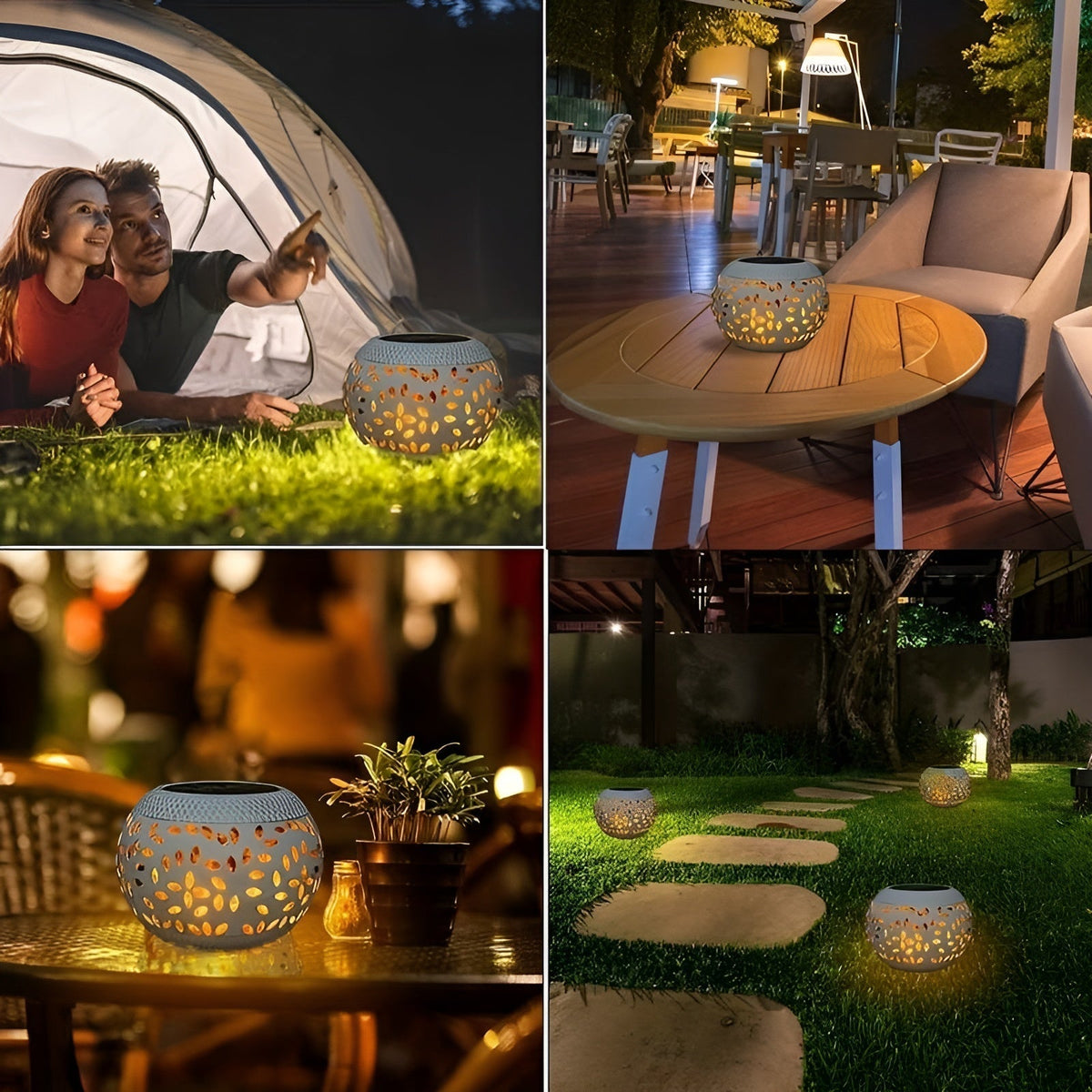 GardenTwinkle - Polka Dot Solar Garden Lamp
