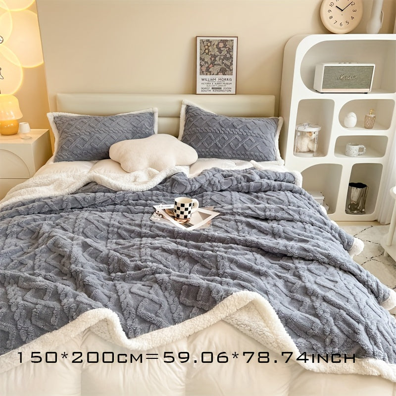 Vintra - Double-Sided Fleece Throw, Vintage Winter Style