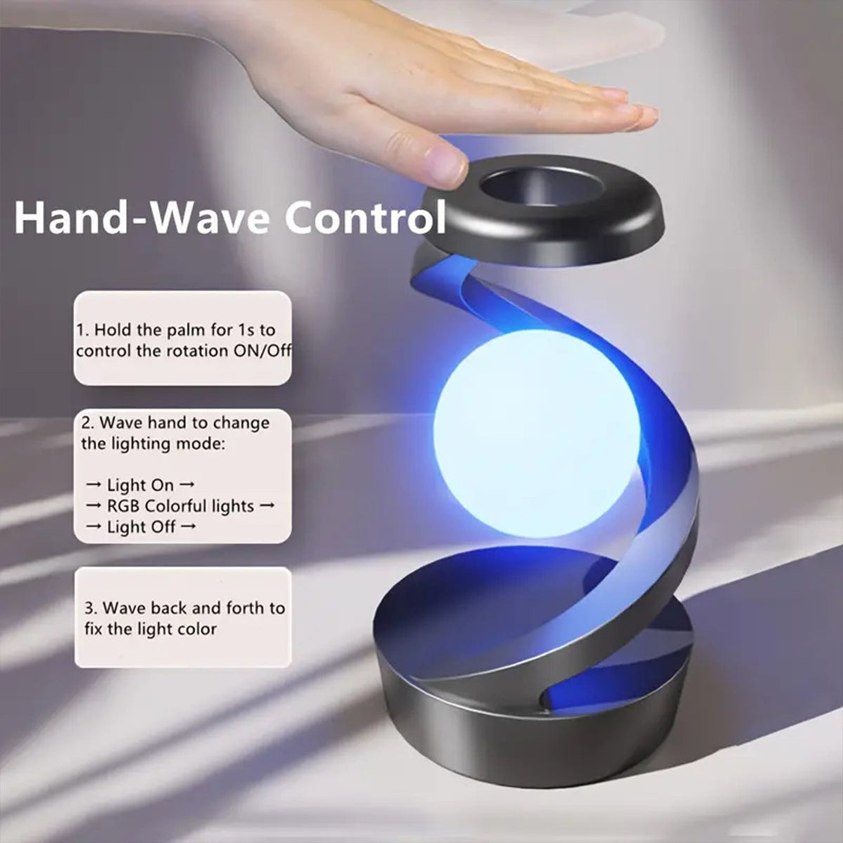GestureGlow Lamp - LED RGB Desk Lamp with Wireless Charging