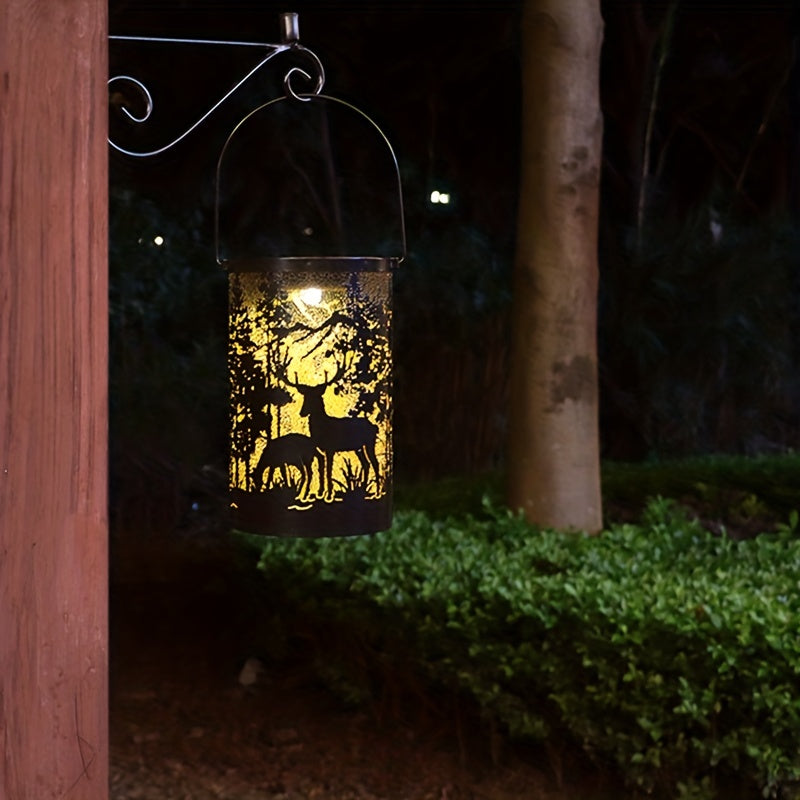LumiGlow Lantern - Nature-Inspired Iron Solar Lantern
