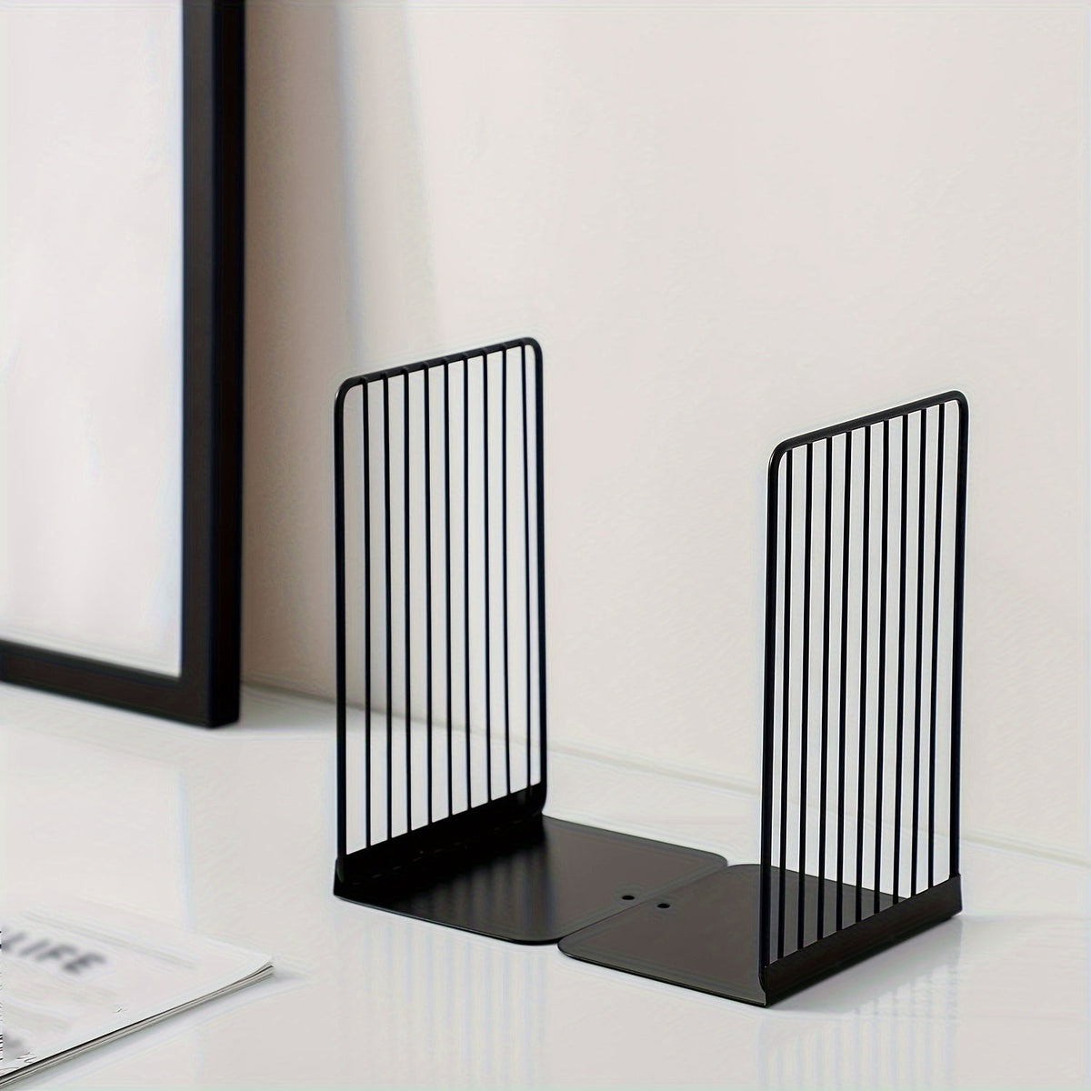 IronHold - Elegant Metal Bookends for Perfect Organization