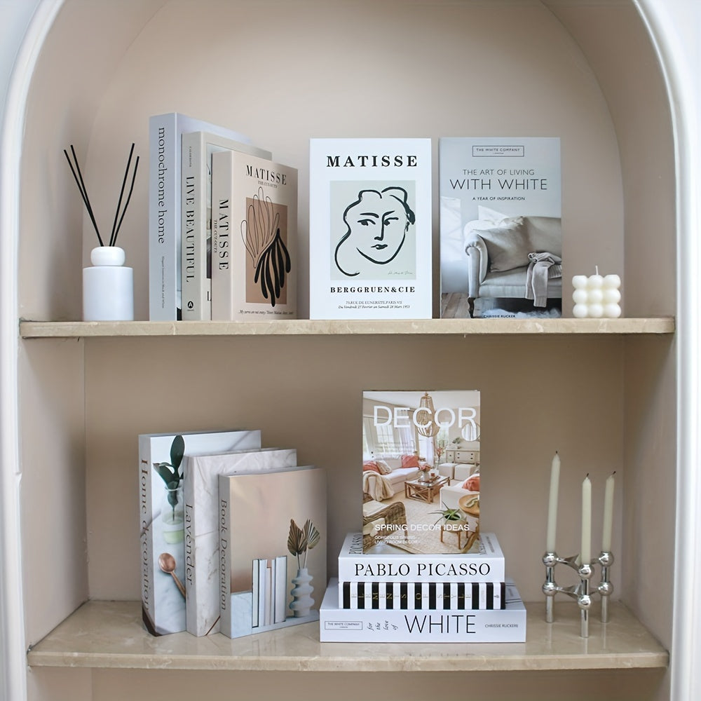 CityCharm - Set of 12 Decorative Faux Books for Modern Interiors