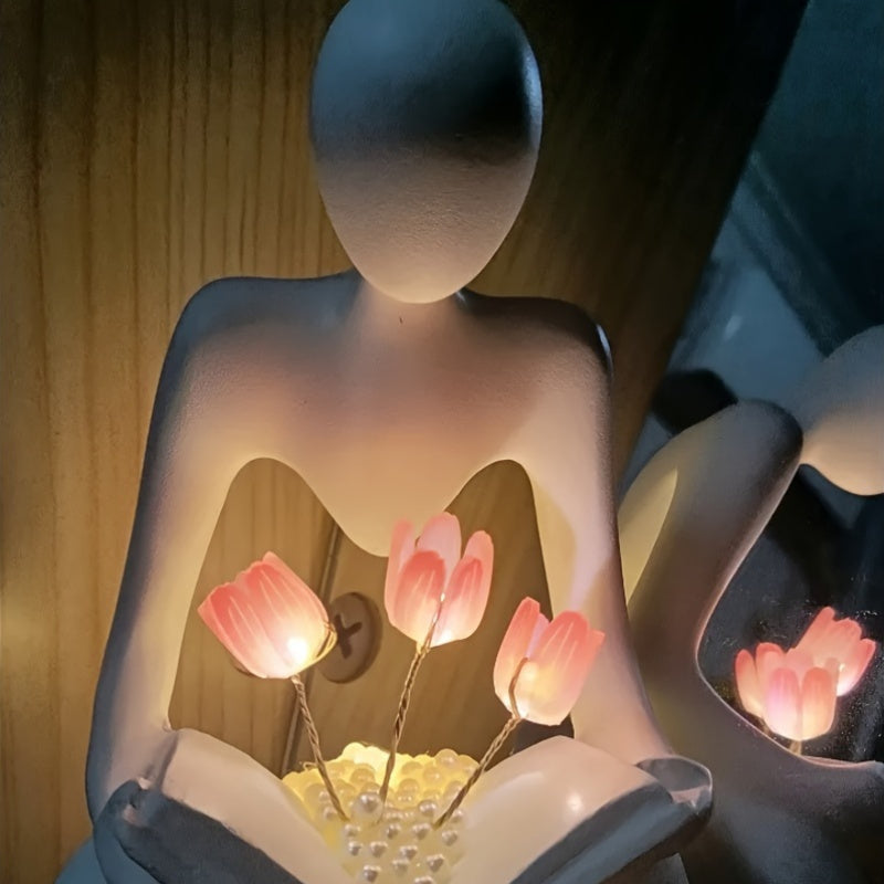 Foliata - Abstract Tulip Night Lamp for Bedroom