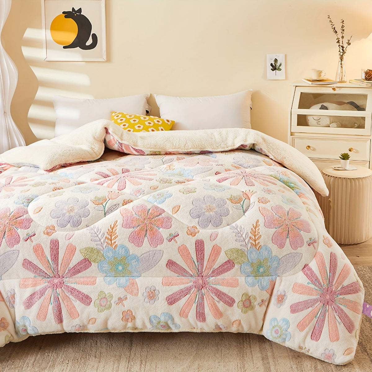 FloralDream - Soft Winter Fleece Duvet with Floral Print