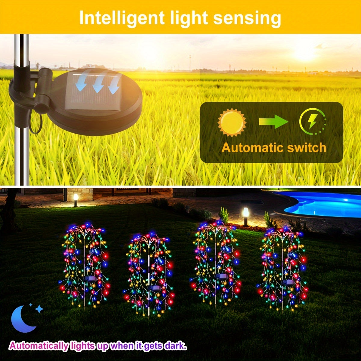 SolarGlimmer - Solar Garden Lamp with 8 Lighting Modes