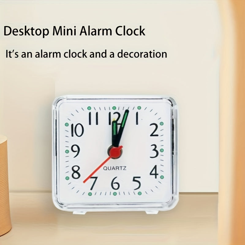 TimeSquare Alarm Clock - Minimalist White Clock for Desk and Bedroom