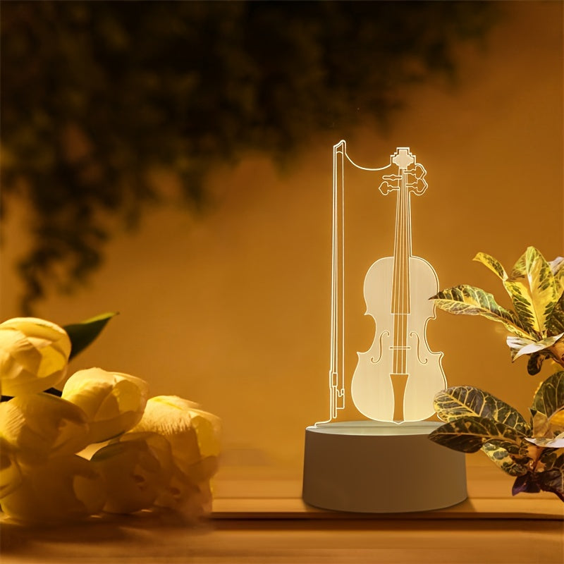 MelodyGlow Lamp - 3D LED Cello-Shaped Table Lamp