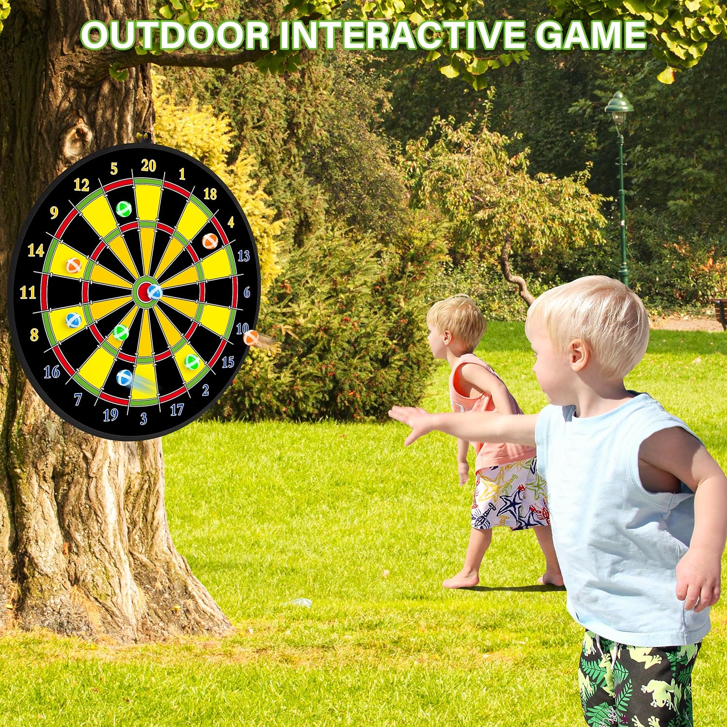FlickToss - Large Double-Sided Dart Board Game for Kids