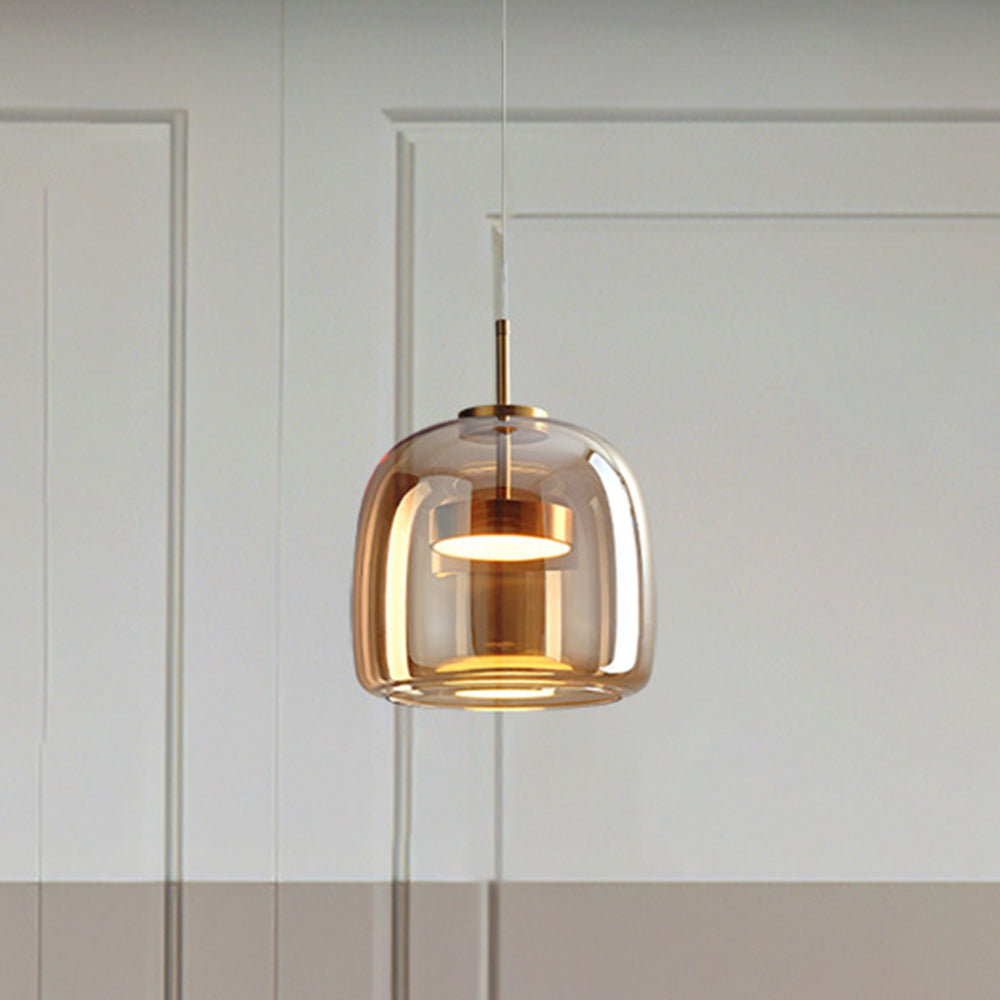 Hailie LED - Amber Glass Pendant Light for Ambient Lighting