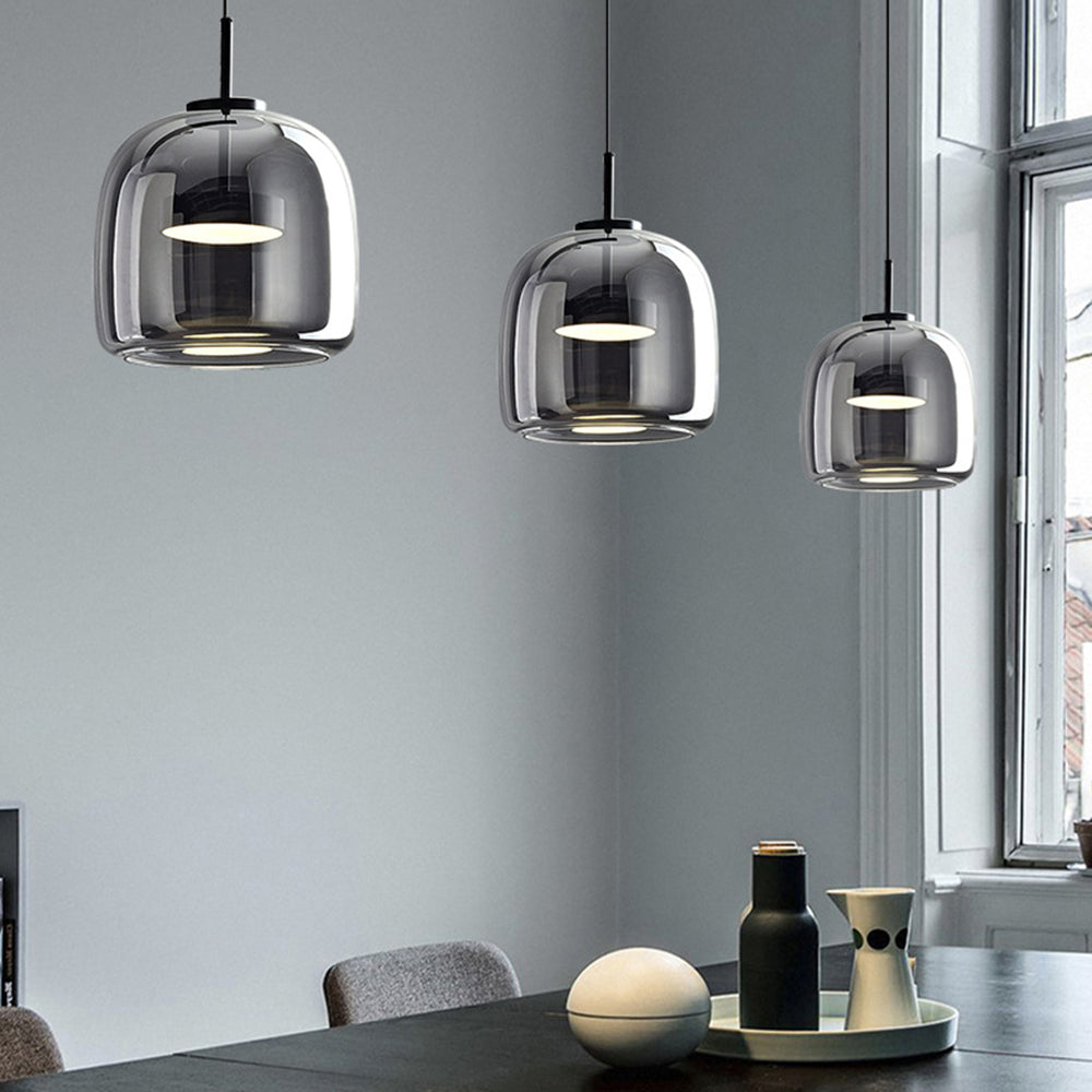 Hailie LED - Amber Glass Pendant Light for Ambient Lighting