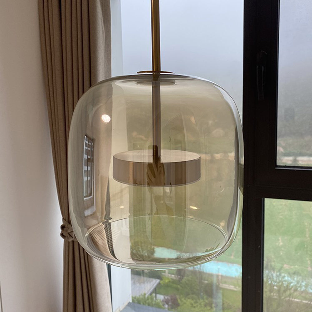 Hailie LED - Amber Glass Pendant Light for Ambient Lighting