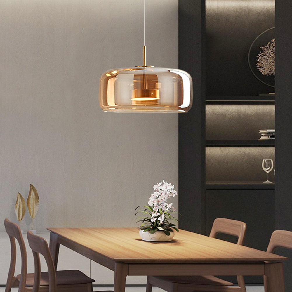 Hailie LED - Amber Glass Pendant Light for Ambient Lighting