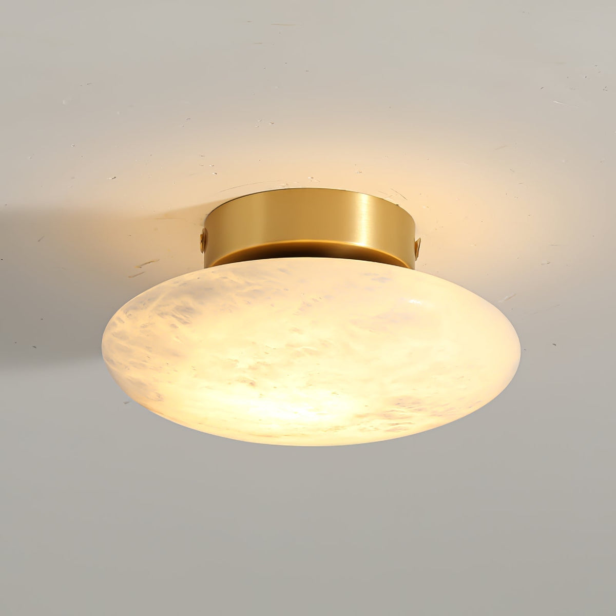 LumiereWand - Minimalist Alabaster and Brass Wall Sconce