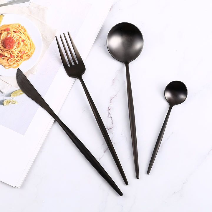 Napoli - Luxury Black Stainless Steel Cutlery Set