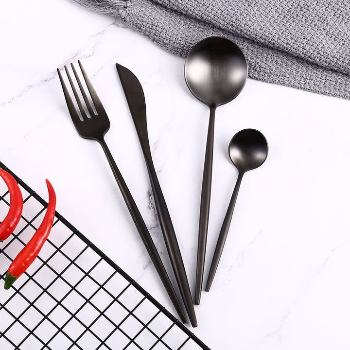 Napoli - Luxury Black Stainless Steel Cutlery Set