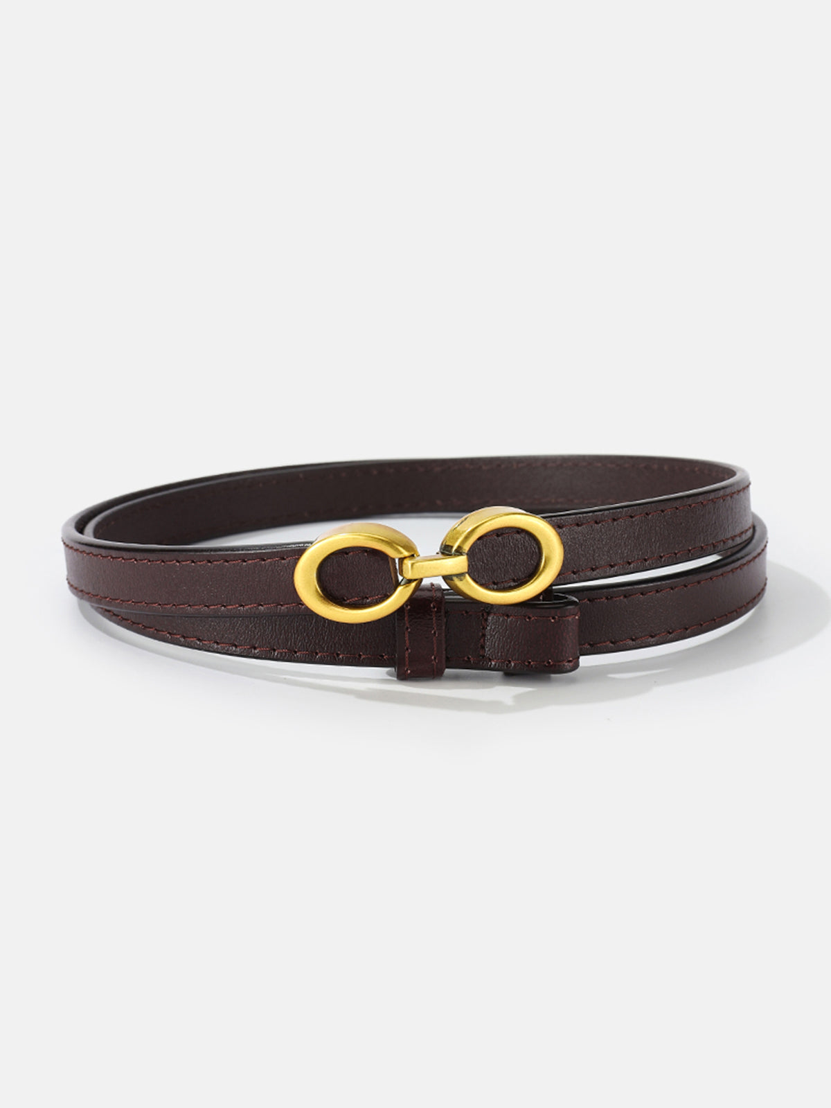 LuxeRing Belt - Ceinture Cuir Femme Boucle Anneau