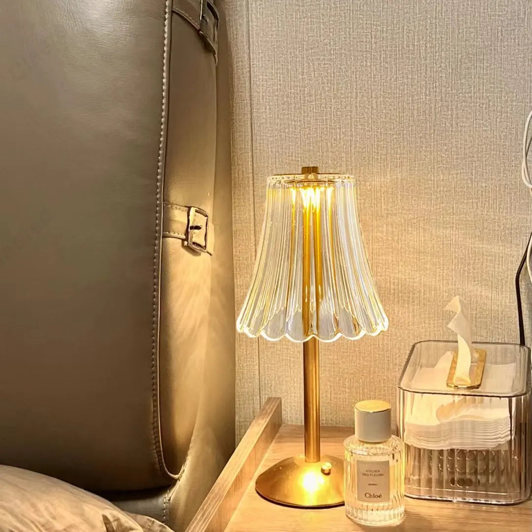 Cristalglow Table Lamp - Elegant Cordless Crystal Decor