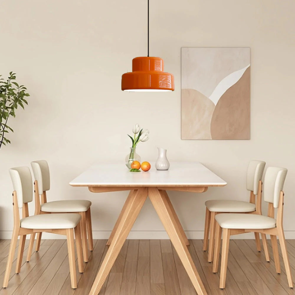 Bauhaus Glow Light - Orange Vintage Pendant for Dining Room