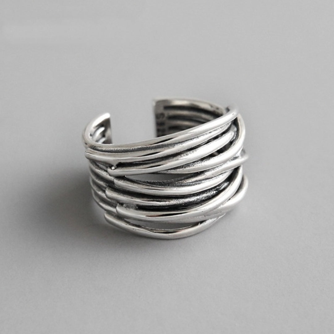 Liora - Adjustable Stackable Silver Ring