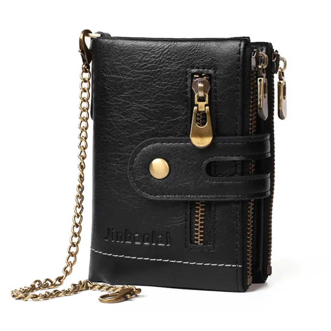 VintageCraft - Portefeuille Cuir Vintage à Chaîne