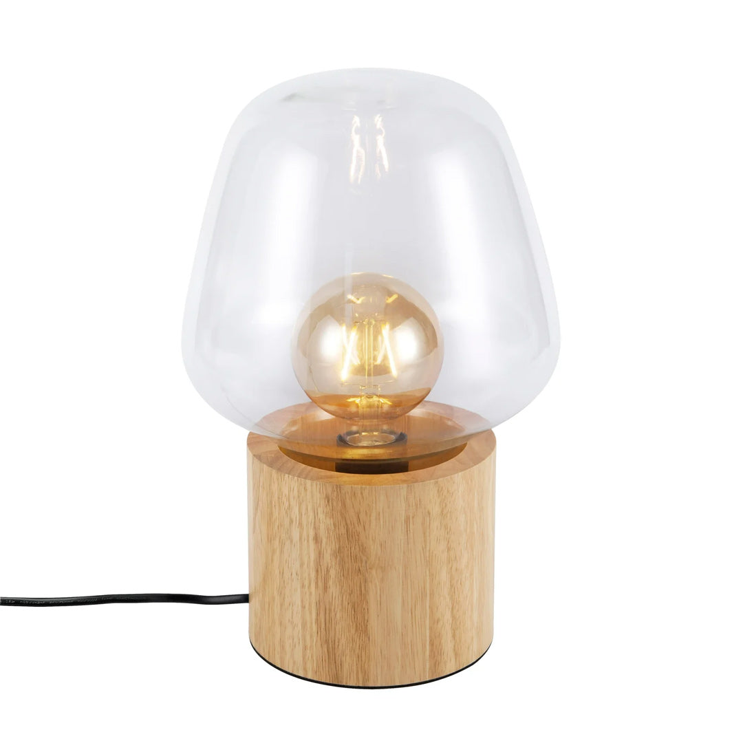 TeduWood - Wood and Hand-Blown Glass Table Lamp