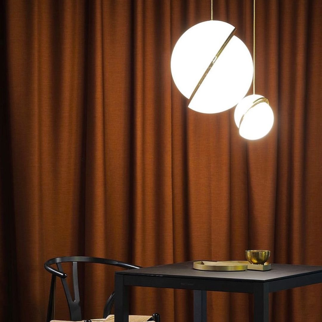 CielCourbe Moon Pendant Light - Luxury Acrylic and Brass