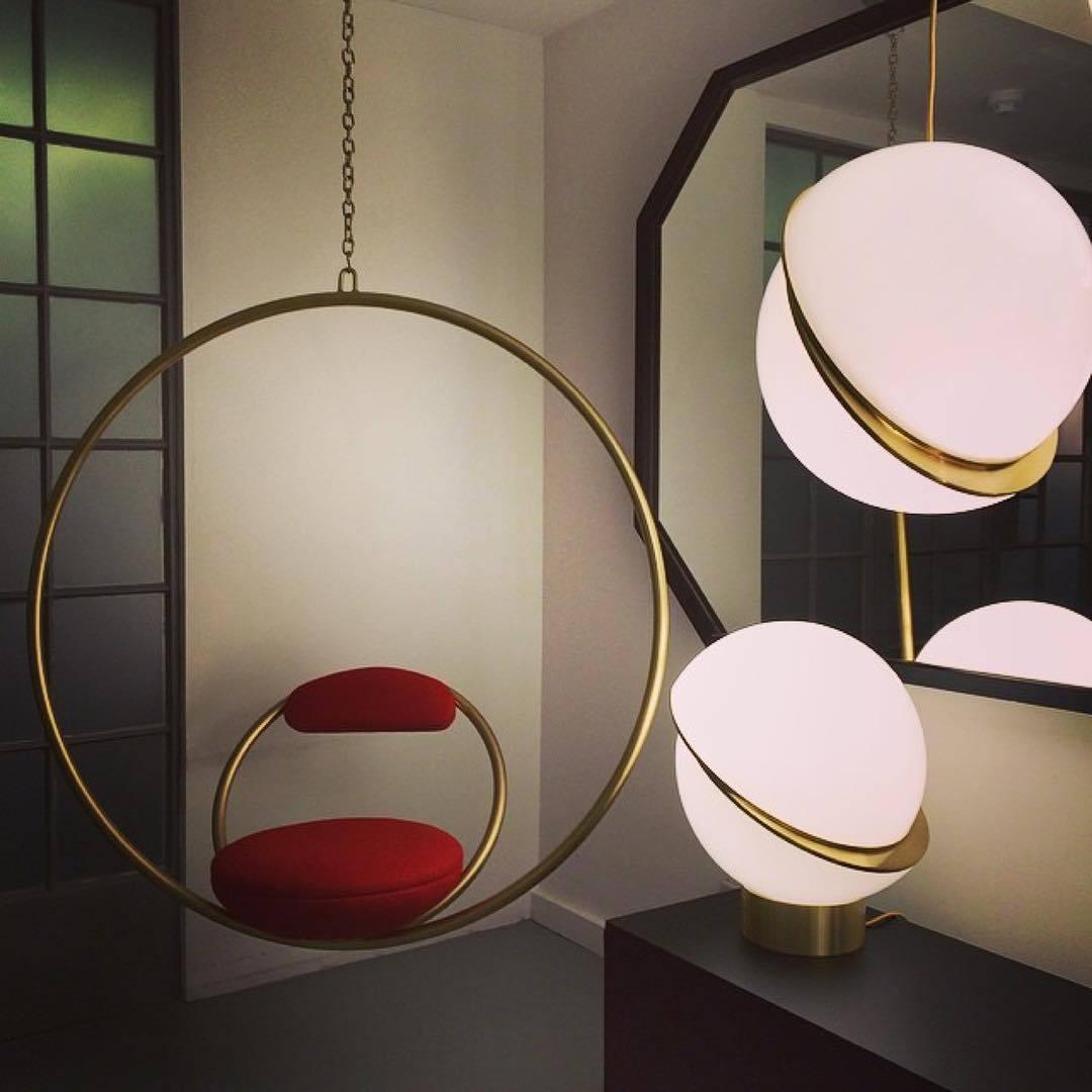 CielCourbe Moon Pendant Light - Luxury Acrylic and Brass