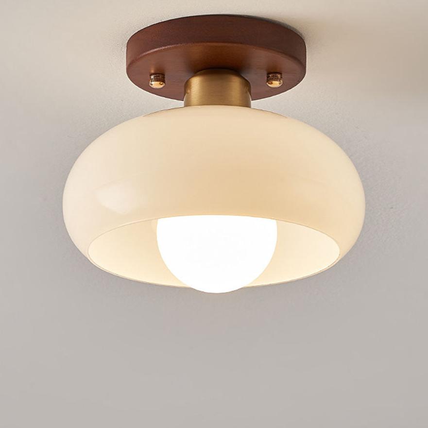 Maplecroft - Vintage Wood and Glass Ceiling Light