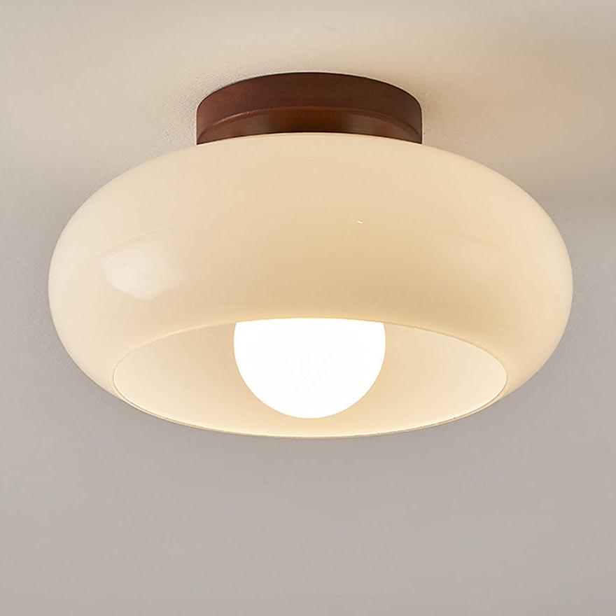 Maplecroft - Vintage Wood and Glass Ceiling Light
