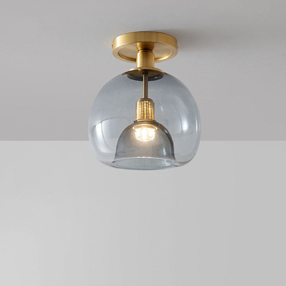 RefinedGlow - Modern Gray Glass Ceiling Light