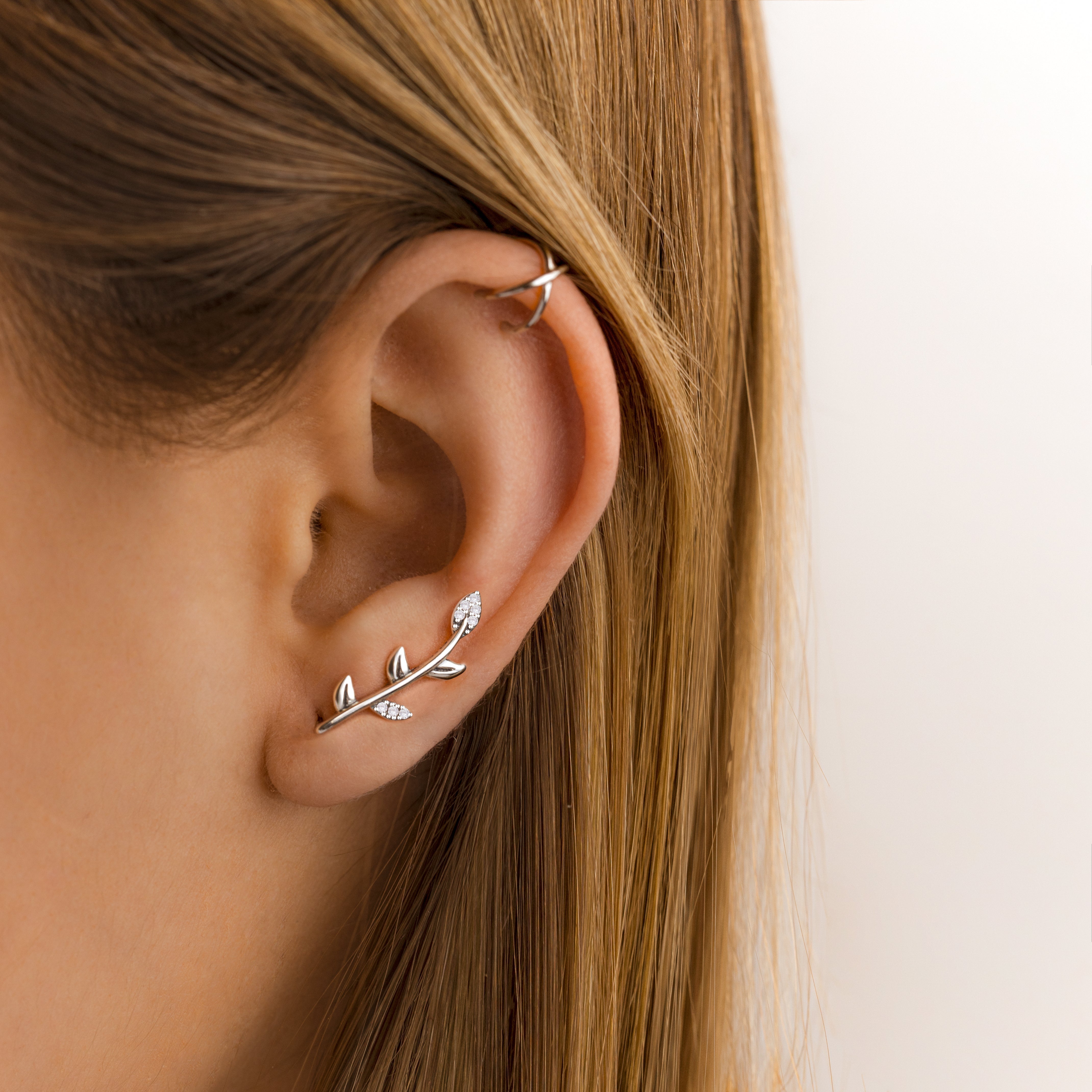 Nova - Modern U-Shaped Silver Clip-On Earrings