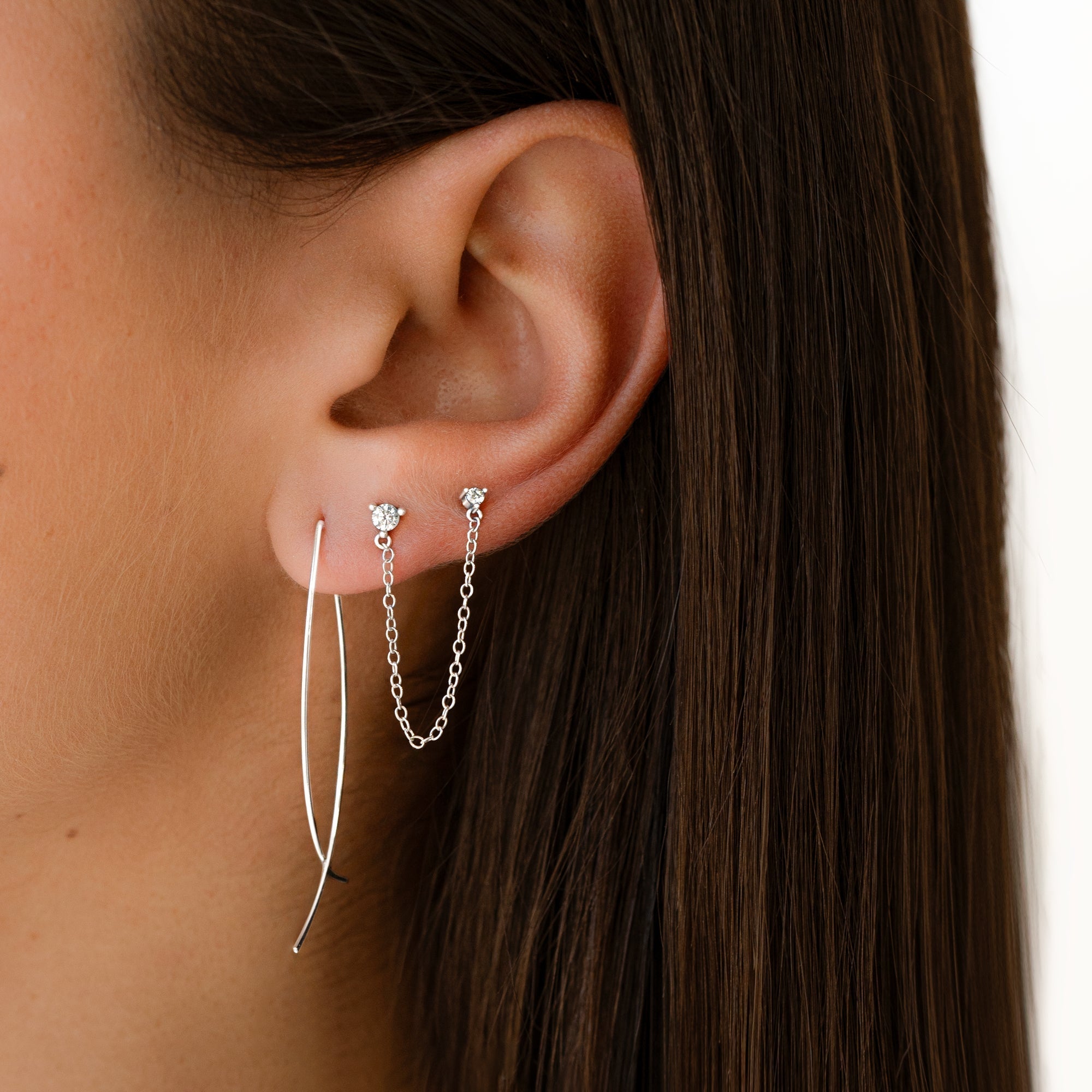 Lina - Chic Lightweight Minimalist Silver Earrings