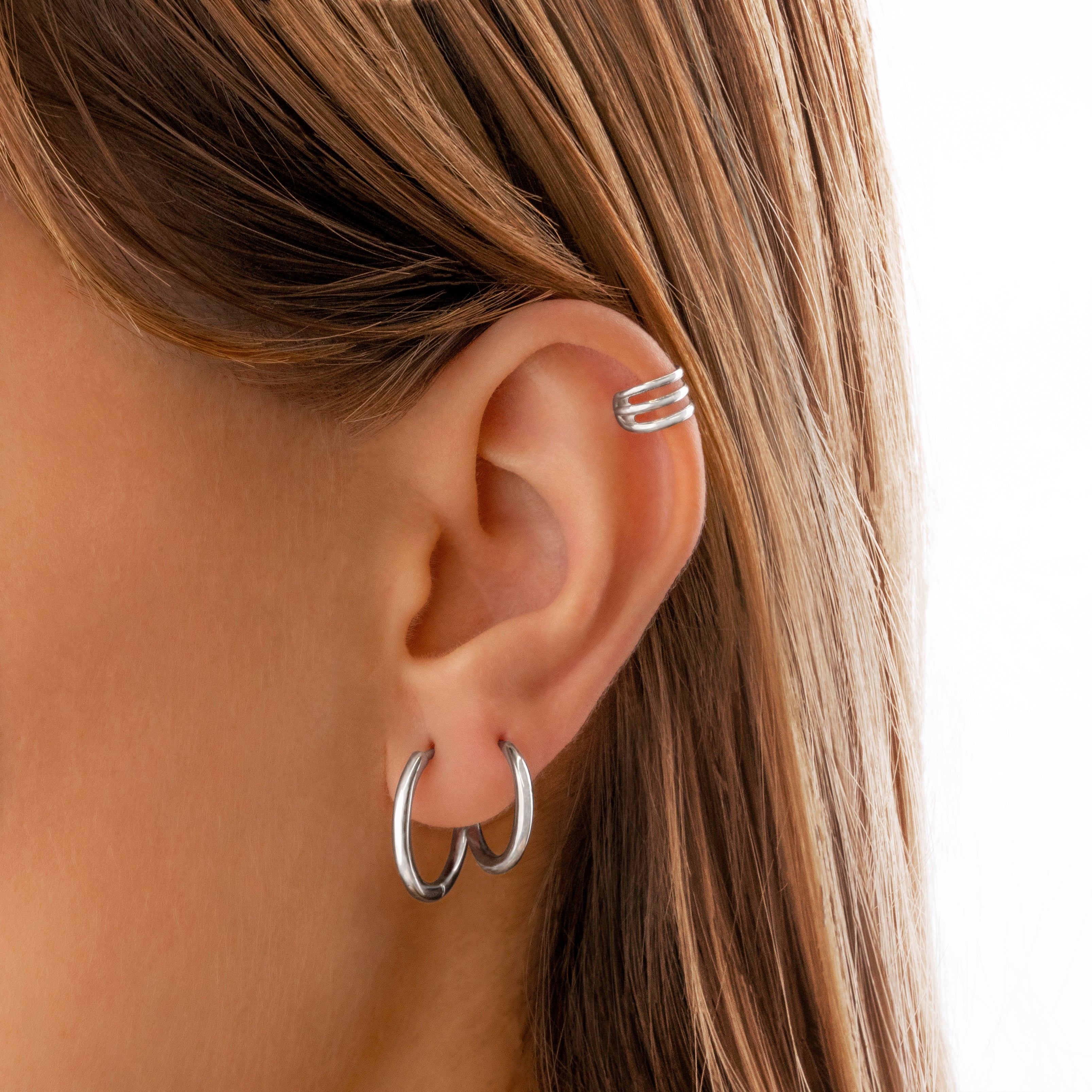 Aurina - Timeless Classic Silver Hoop Earrings