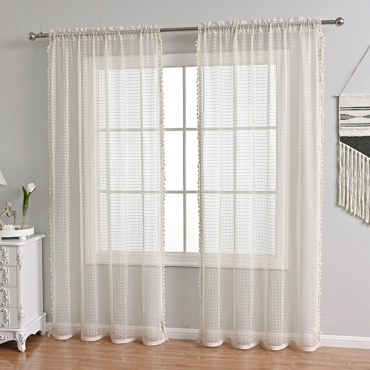 NatureGlow Curtains - Luxury Beige Curtains for Bedroom and Living Room