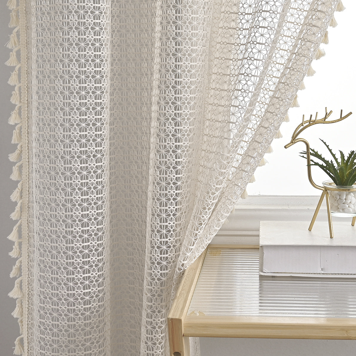 NatureGlow Curtains - Luxury Beige Curtains for Bedroom and Living Room
