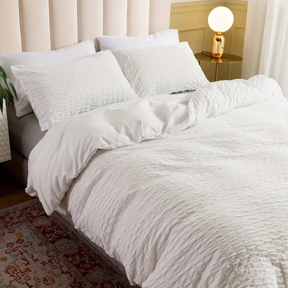 Cozyhaus Crinkle Duvet Cover - Modern Comfort for a Cozy Bed