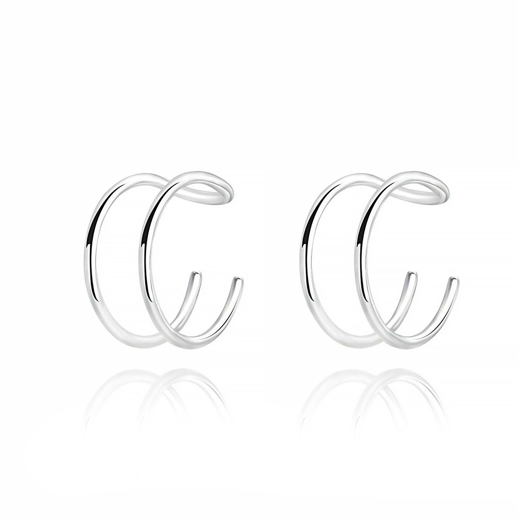 Nova - Modern U-Shaped Silver Clip-On Earrings