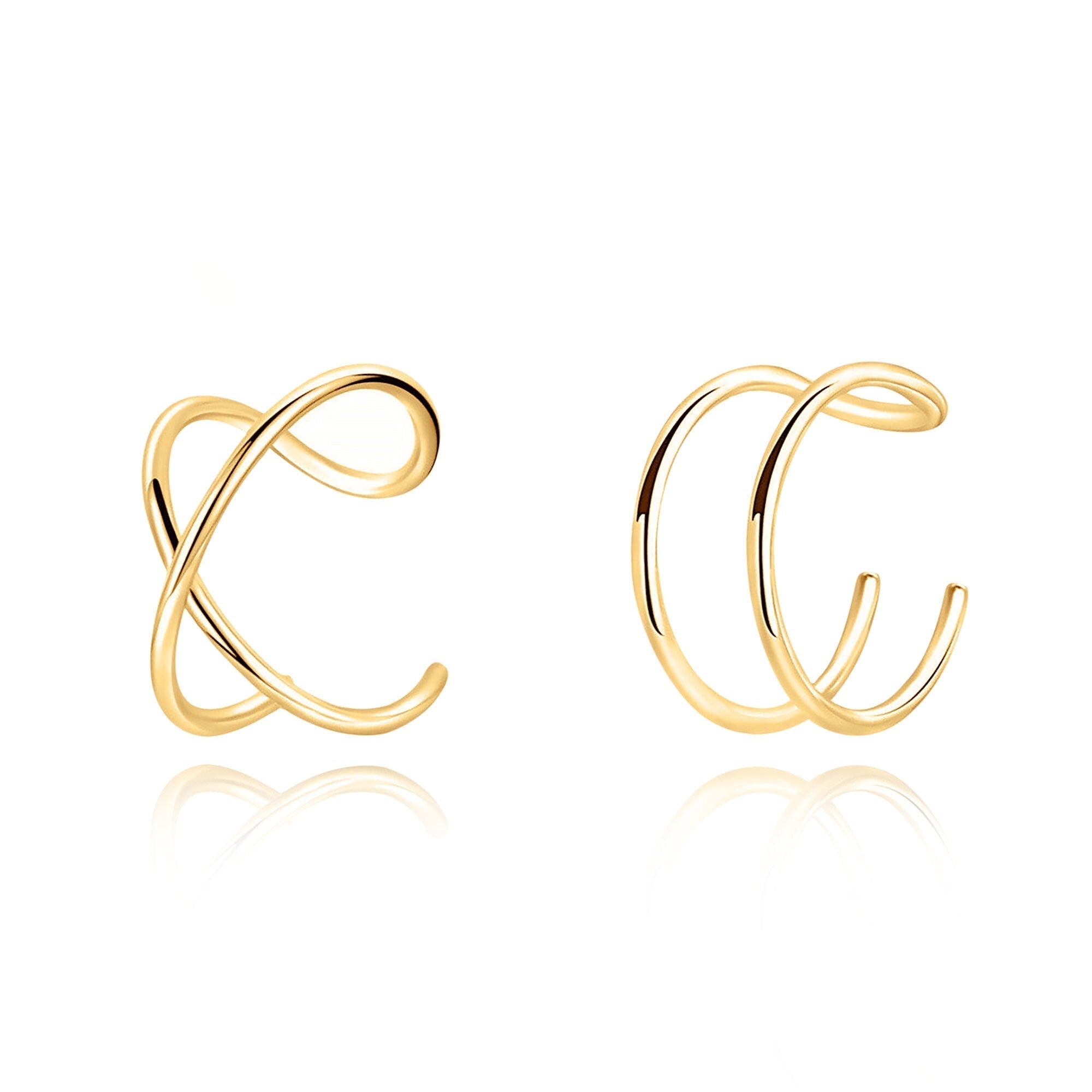 Nova - Modern U-Shaped Silver Clip-On Earrings