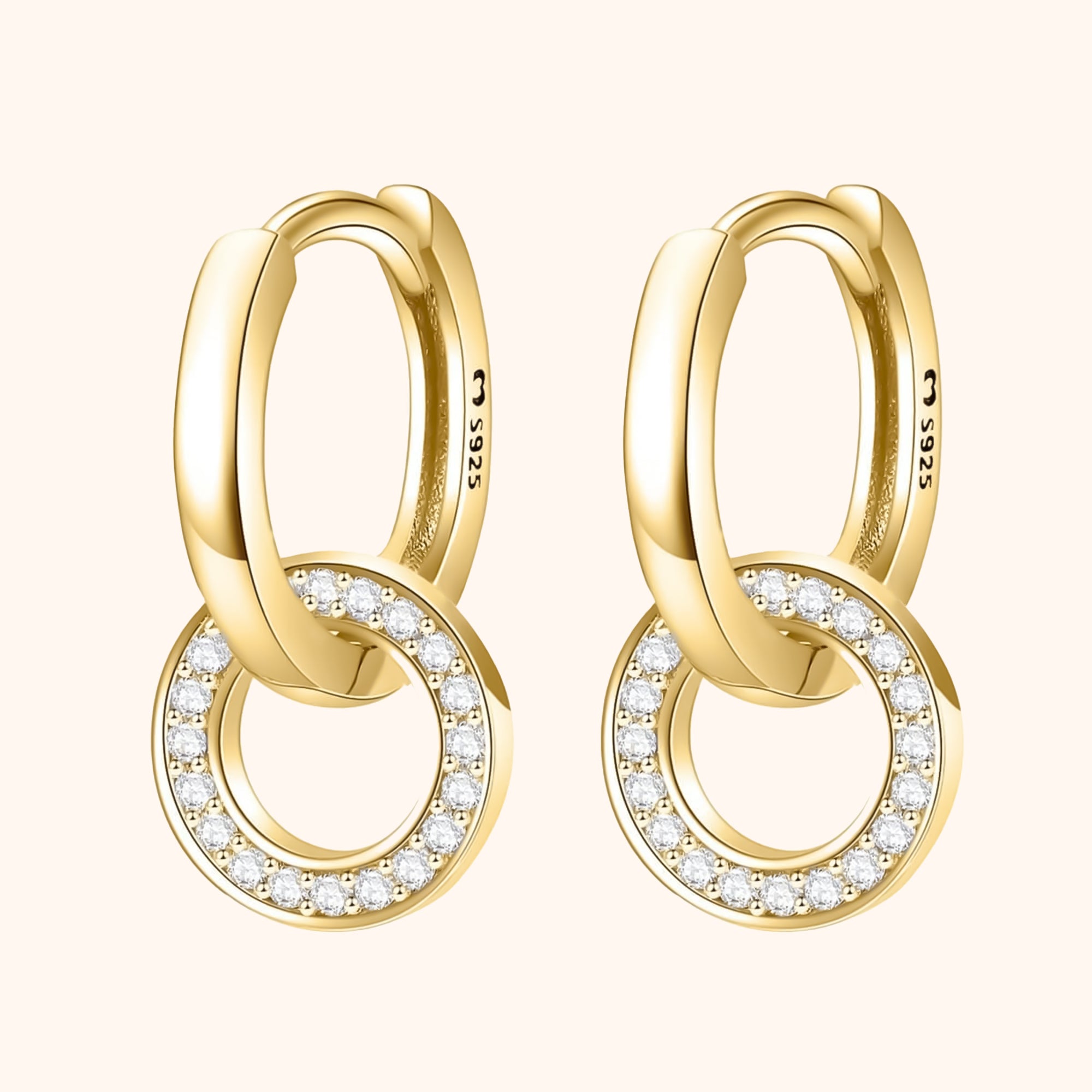 Nerida - Elegant Interlinked Silver Hoop Earrings