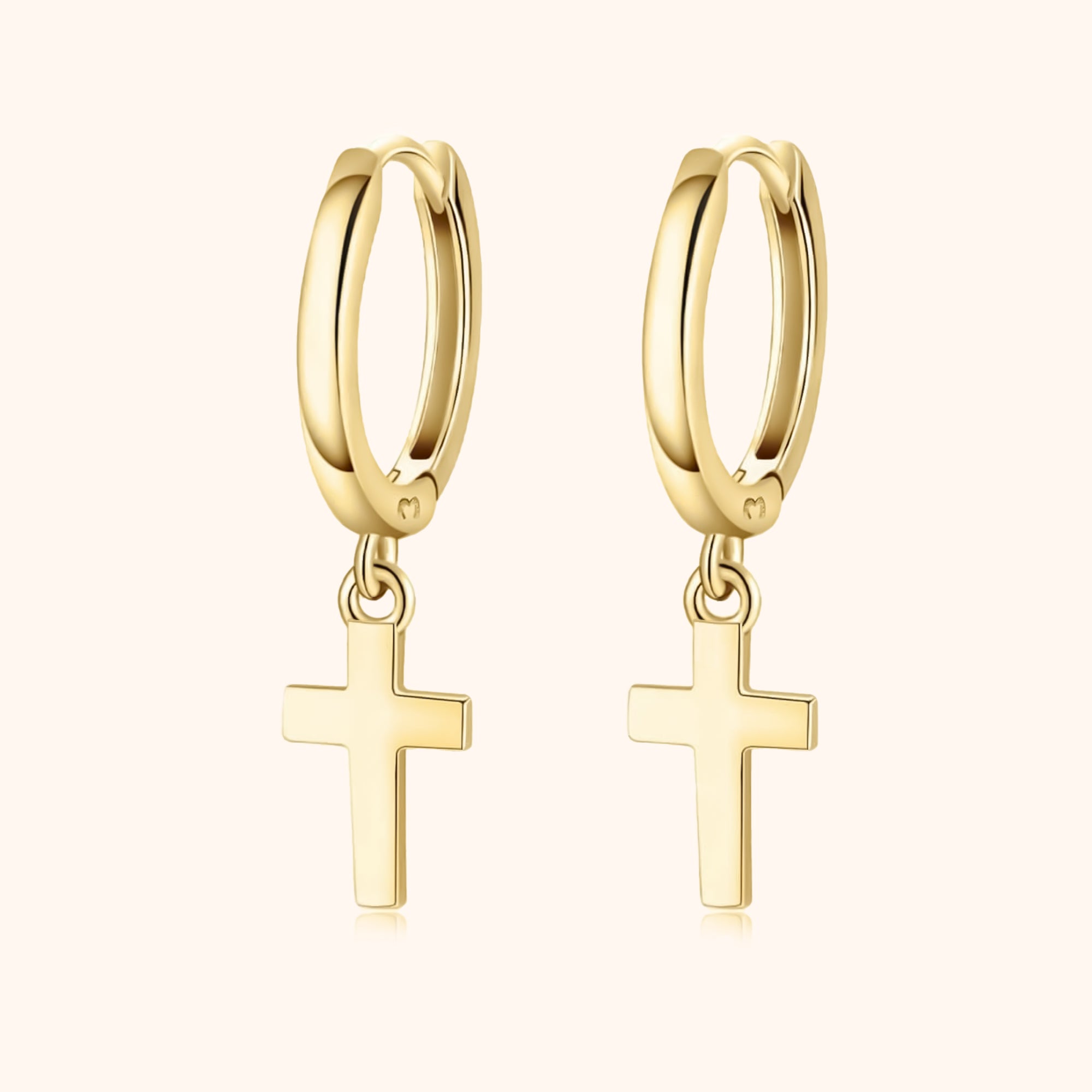 Aurelia - Gold Cross Pendant Drop Earrings