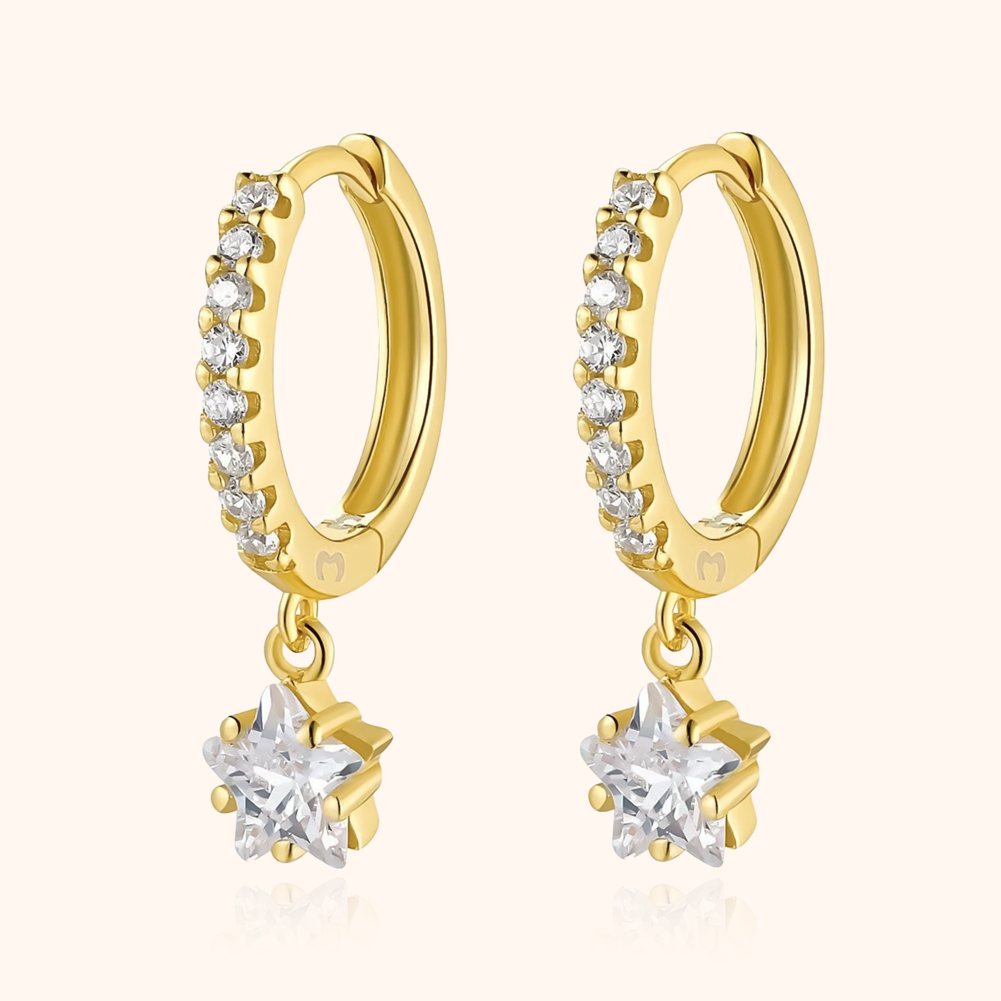 Lyra - Dangling Star Earrings with Sparkling Zirconia